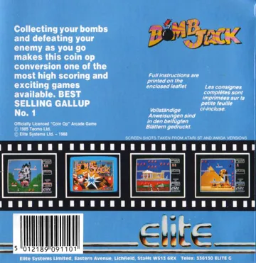 Bomb Jack box cover back